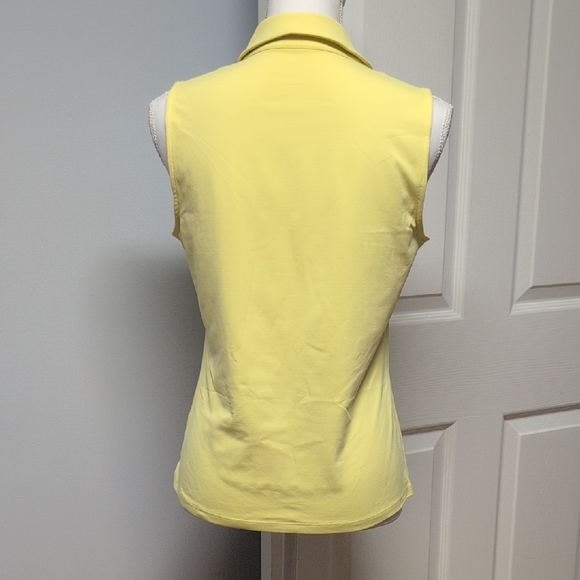 J.McLaughlin Catalina Cloth Bright Yellow Sleeveless Polo Size S - Picture 2 of 7
